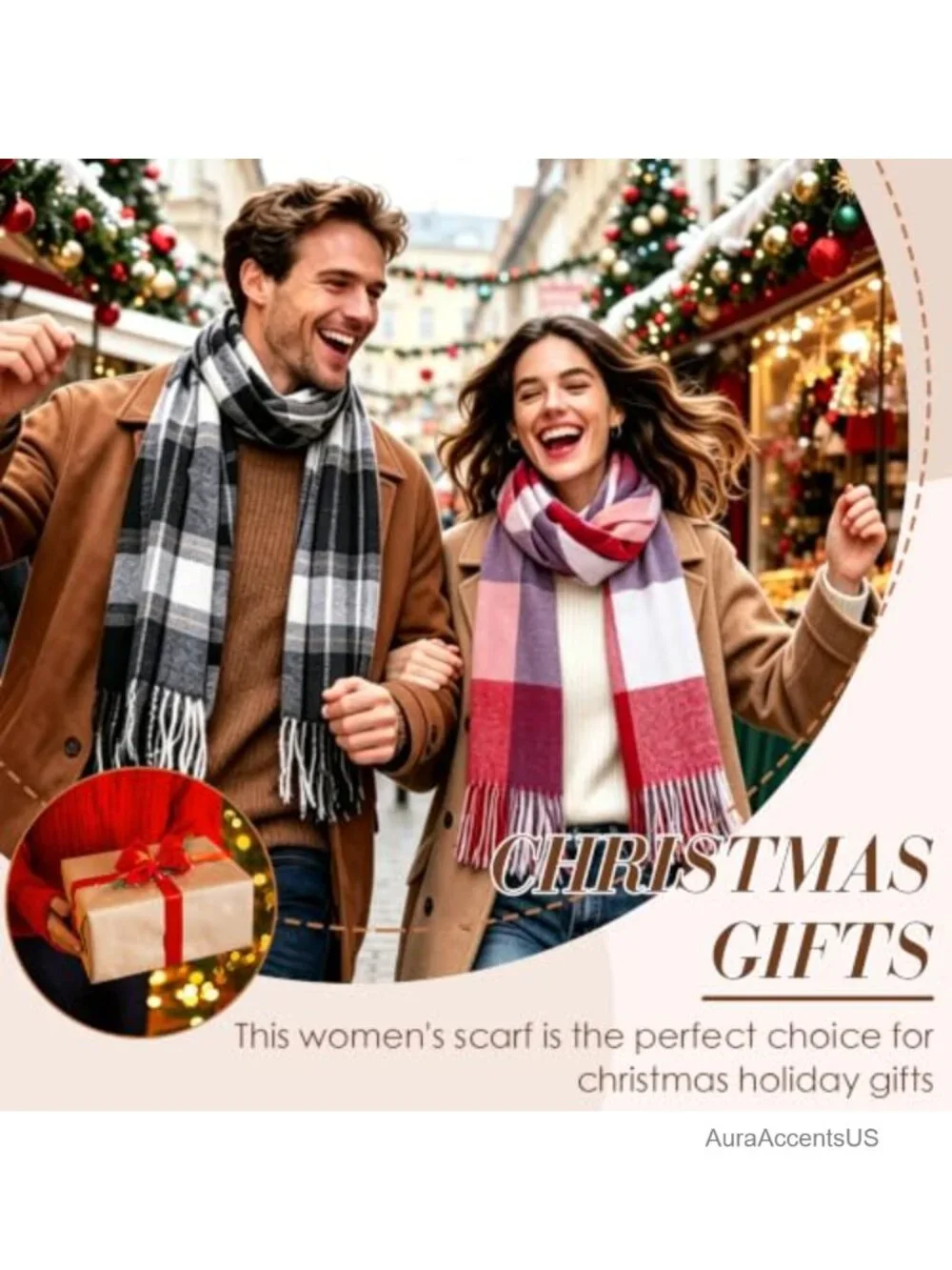 Winter Plaid Scarf Shawl Wrap Lightweight 100% Polyester Fringe Tassel